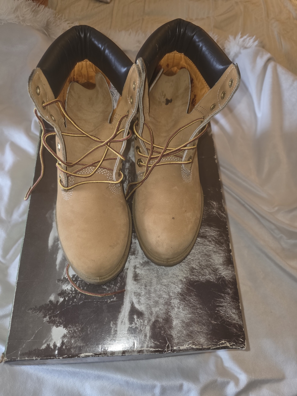 Timberland Wheat and Black Lace-Up Work Boots